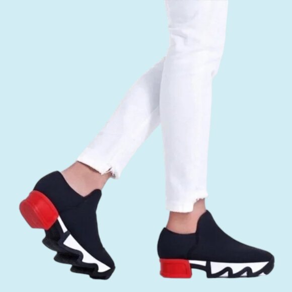 IRI NYC Wes I Sneakers Black White Red Chunky Sole Slip-On Designer Streetwear - Picture 1 of 12